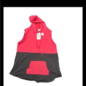 LuLaRoe Red Sleeveless Hoodie